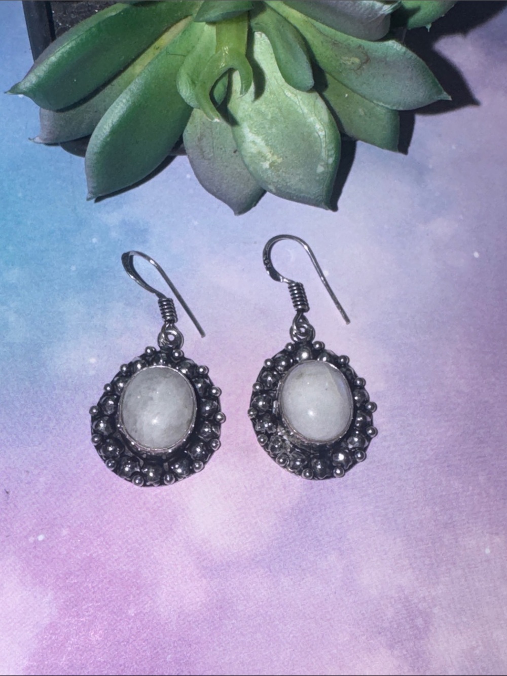 Silver Moonstone Earrings